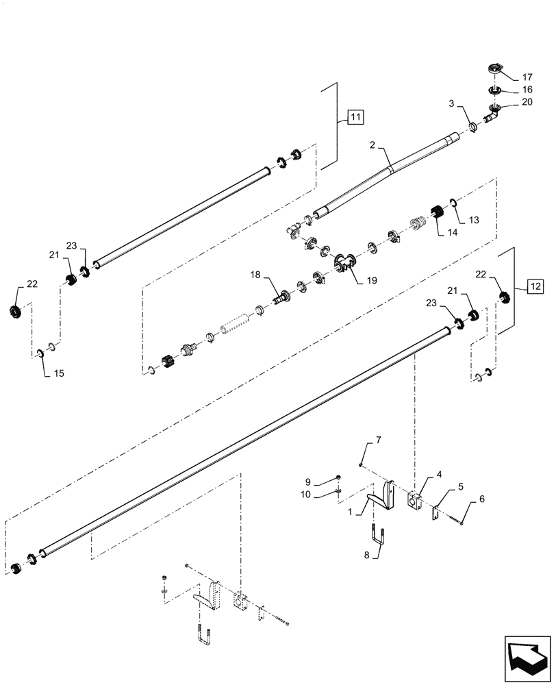 Схема запчастей Case IH PATRIOT 4440 - (78.110.AE[35.1]) - SPRAYBAR, 90 / 100, 6 SECTION, 20" SPACING LH INNER, ASN YGT 044000 (78) - SPRAYING