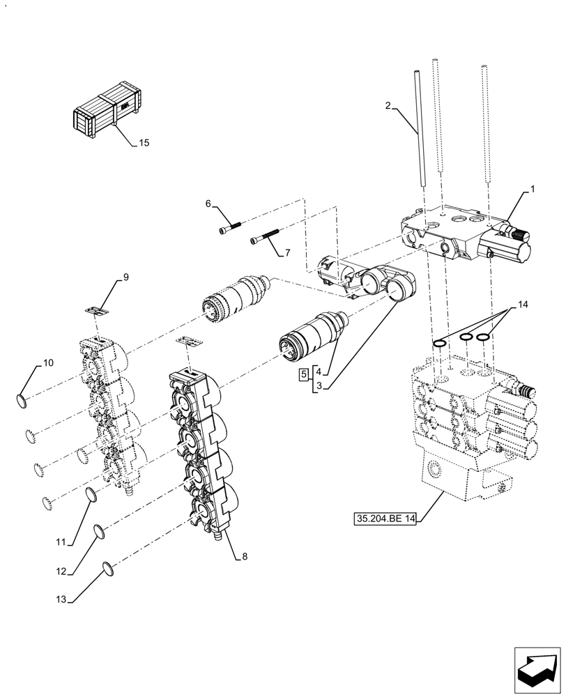 Схема запчастей Case IH FARMALL 130A - (88.100.35[17]) - VAR - 342574, 342522 - DIA KIT, CONVERSION KIT FROM 3 TO 4 VALVES (88) - ACCESSORIES