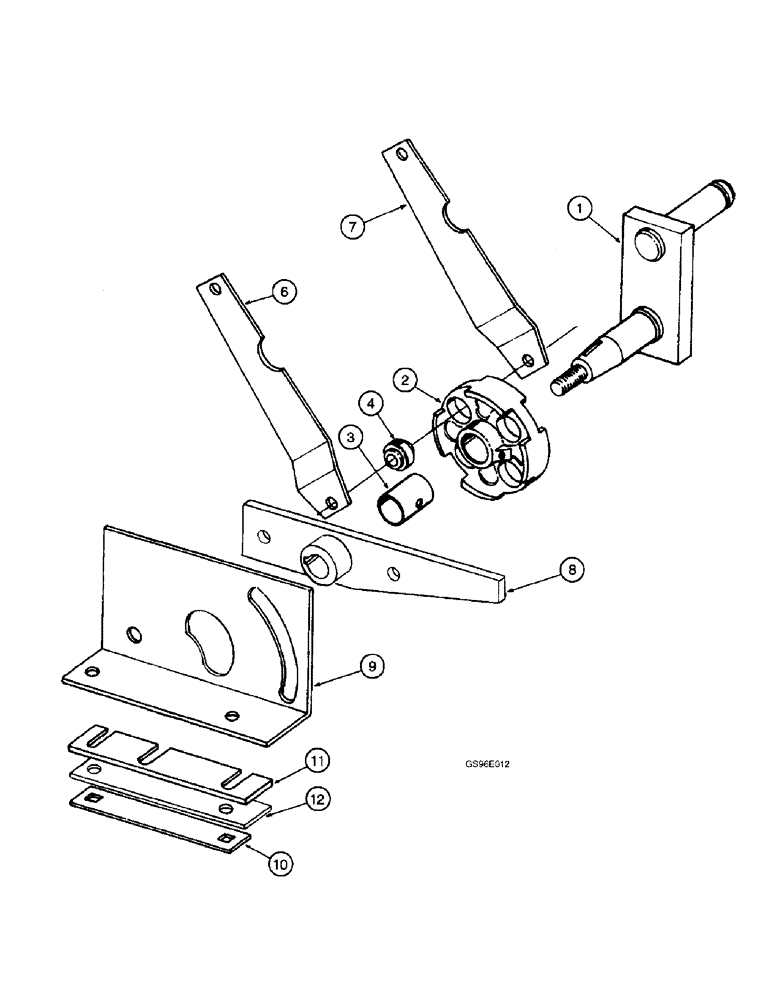 Схема запчастей Case IH INTERNATIONAL - (2-24) - REEL CRANKSHAFT AND SUPPORTS, LEFT HAND (13) - REEL