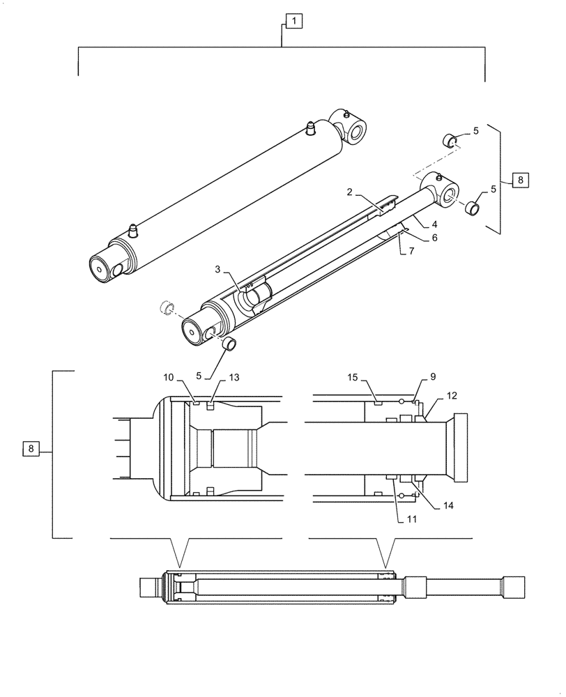 Схема запчастей Case IH L735 - (35.101.010) - UTILITY GRAPPLE, HYDRAULIC CYLINDER (35) - HYDRAULIC SYSTEMS