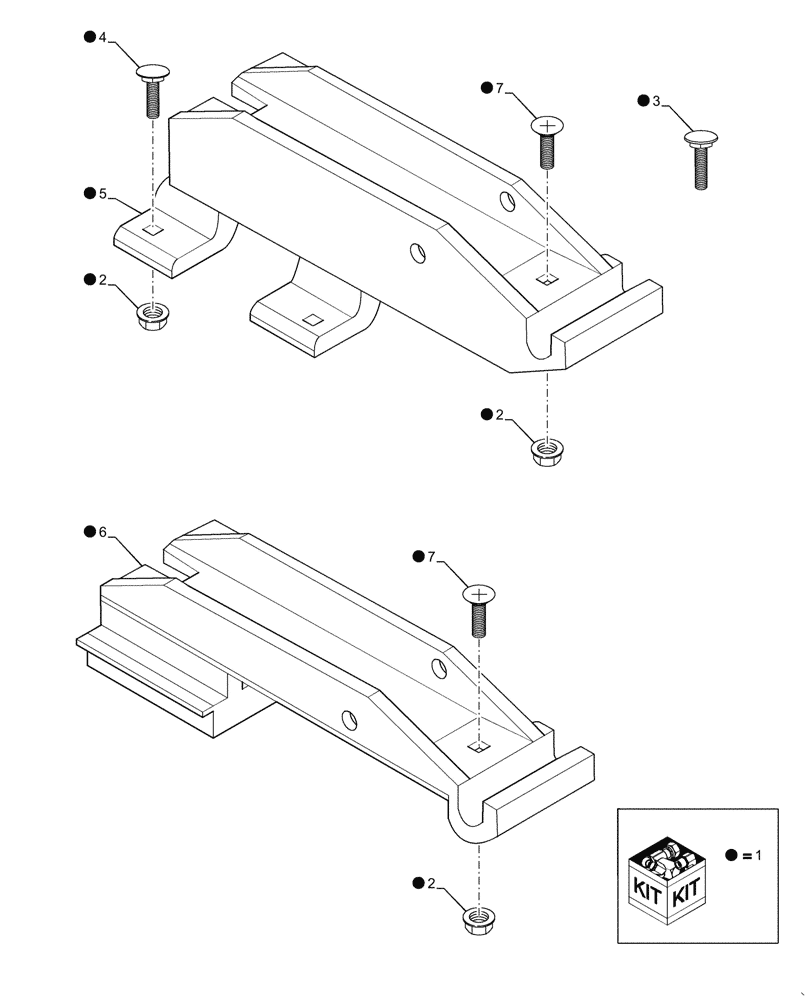 Схема запчастей Case IH 1054 - (09-61) - KIT TWO STALK ROLL SUPPORT (09) - CHASSIS