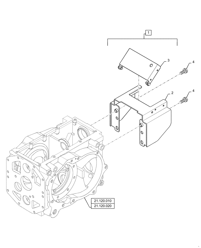 Схема запчастей Case IH FARMALL 55C - (19.120.010) - PTO, DRIVE SHAFT SHIELD (19) - POWER COUPLING