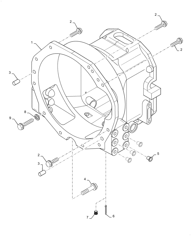 Схема запчастей Case IH FARMALL 55C - (18.100.010) - CLUTCH HOUSING, HYDROSTATIC TRANSMISSION (18) - CLUTCH