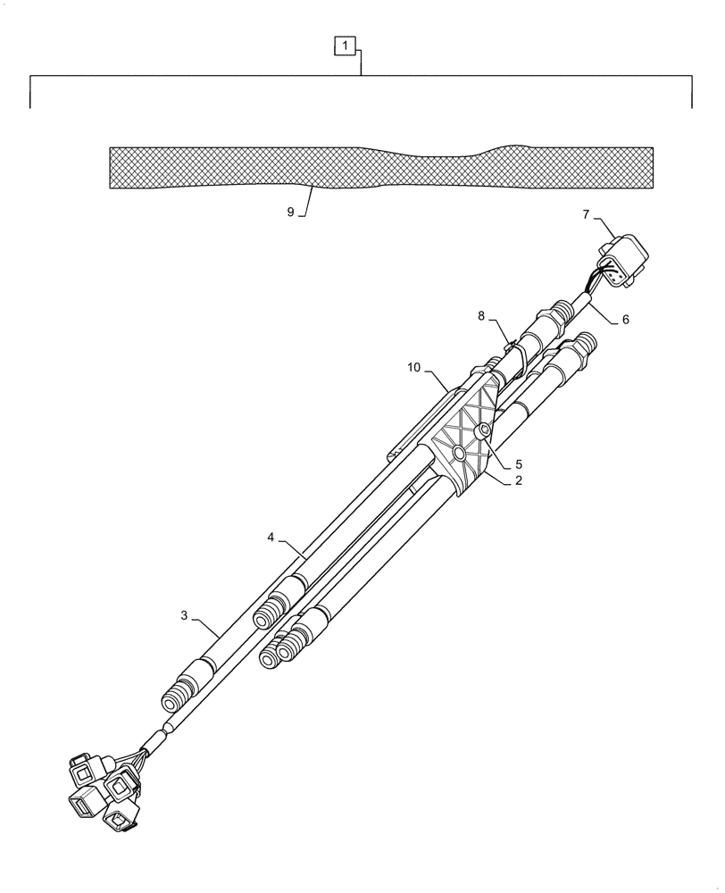 Схема запчастей Case IH L735 - (35.310.030) - MAIN HOSE ASSY. (35) - HYDRAULIC SYSTEMS