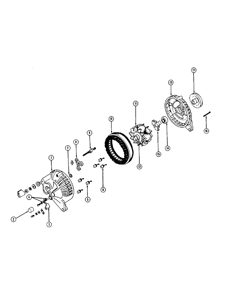 Схема запчастей Case IH 960 - (255C) - PARTS FOR F88070 ALTERNATOR (55) - ELECTRICAL SYSTEMS