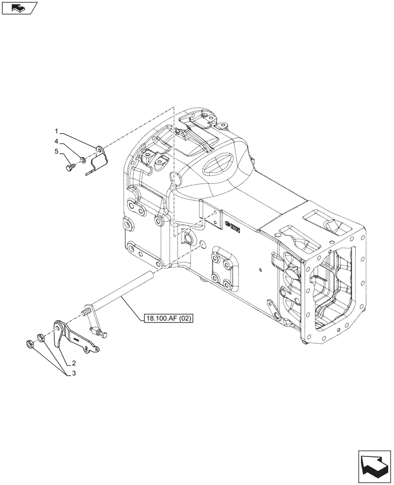 Схема запчастей Case IH FARMALL 85C - (18.100.AJ[02]) - VAR - 743565, 743594, 743768 - CLUTCH MECHANISM, LEVER, W/ CAB (10) - ENGINE