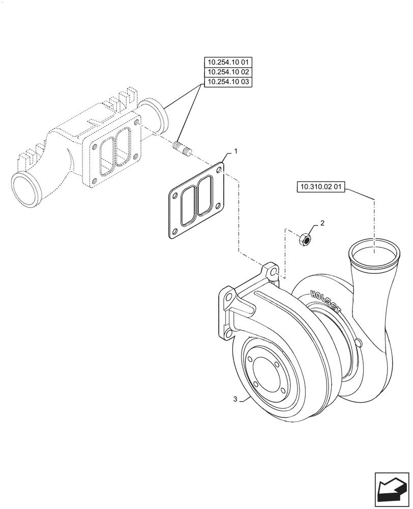 Схема запчастей Case IH 7120 - (10.250.05[01]) - TURBOCHARGER - 7120/7120(LA) (10) - ENGINE