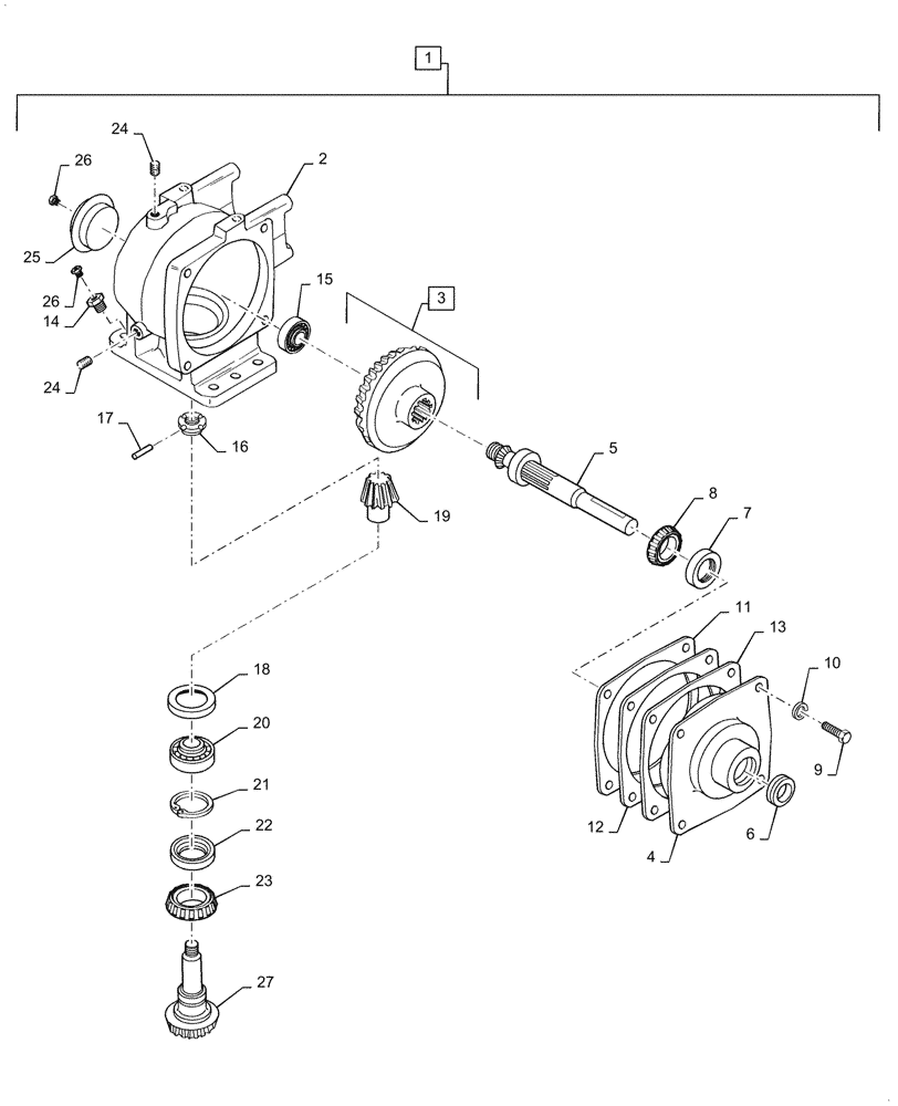 Схема запчастей Case IH MDX91 - (007[01]) - GEARBOX ASN YFN146308 (58) - ATTACHMENTS/HEADERS