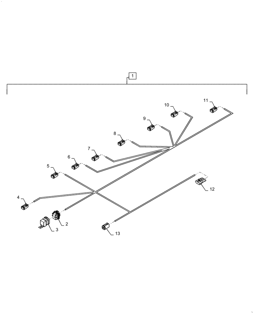 Схема запчастей Case IH TM255 - (55.044.003) - WIRE HARNESS WHEEL RETRACTION (55) - ELECTRICAL SYSTEMS