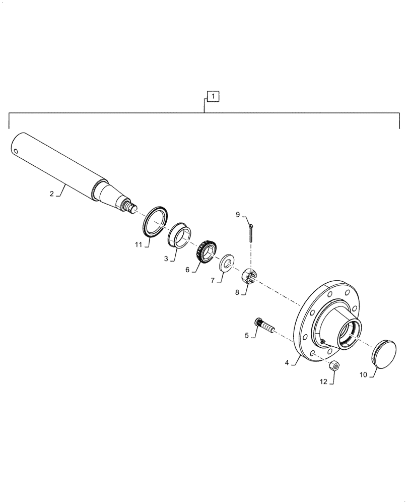 Схема запчастей Case IH TM255 - (44.530.030[1]) - 8-BOLT HUB USED ON MAIN LIFT (44) - WHEELS