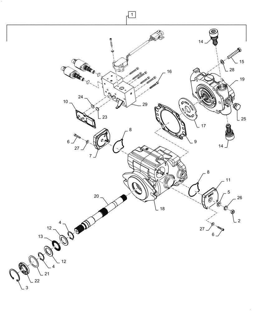 Схема запчастей Case IH WD1904 - (35.602.BH[02]) - FRONT HYDRAULIC PUMP, ASN YGG677501 (35) - HYDRAULIC SYSTEMS