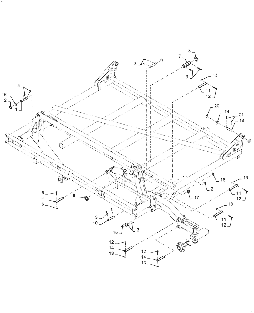 Схема запчастей Case IH TM255 - (39.100.051) - OUTER WING FRAME 37 FOOT CONTINUED (39) - FRAMES AND BALLASTING