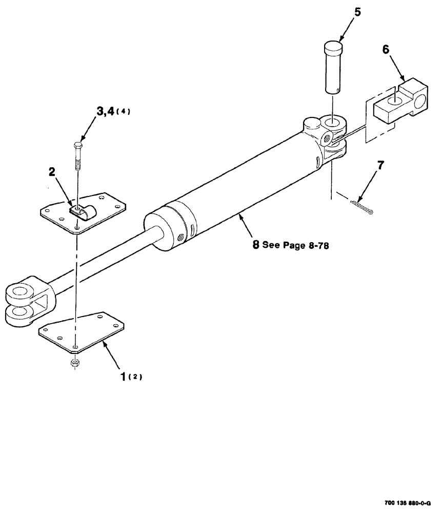 Схема запчастей Case IH 8880 - (08-076) - HYDRAULIC ACTUATOR AND MOUNTING ASSEMBLY (35) - HYDRAULIC SYSTEMS