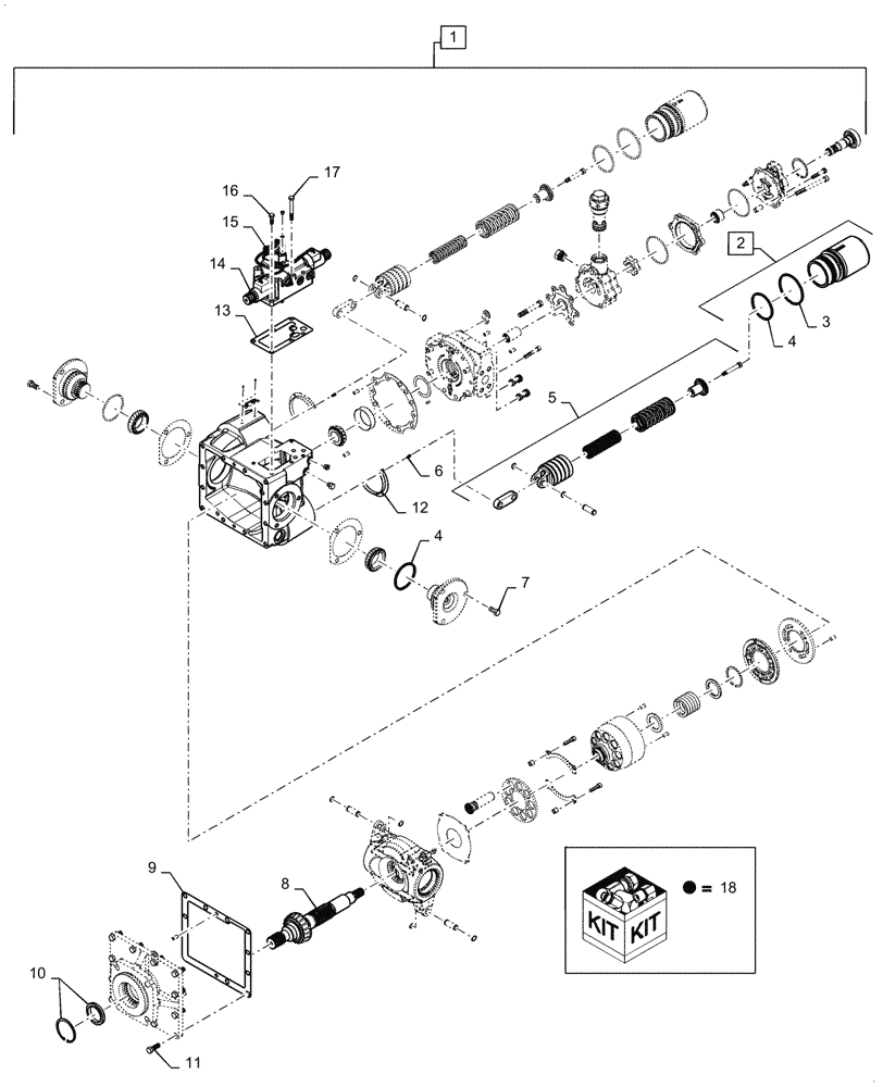 Схема запчастей Case IH WD2504 - (35.910.AF[05]) - HYDRAULIC PUMP BREAKDOWN, ASN YGG677501 (35) - HYDRAULIC SYSTEMS