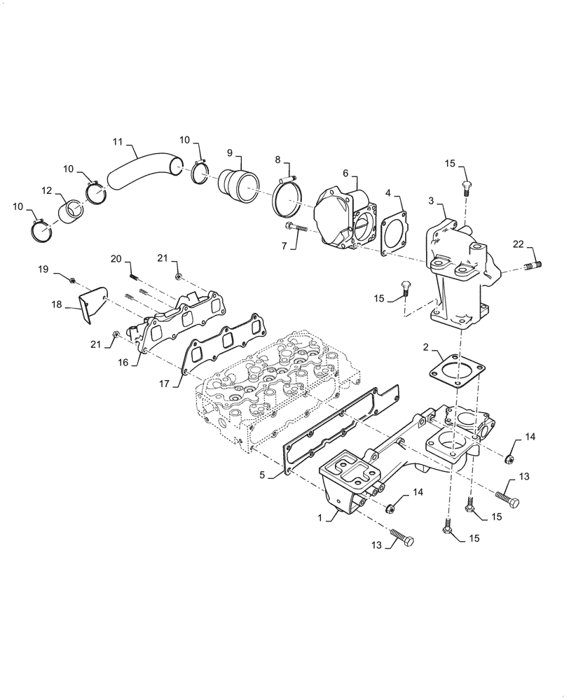 Схема запчастей Case IH FARMALL 55C - (10.254.010) - INTAKE & EXHAUST MANIFOLD (10) - ENGINE