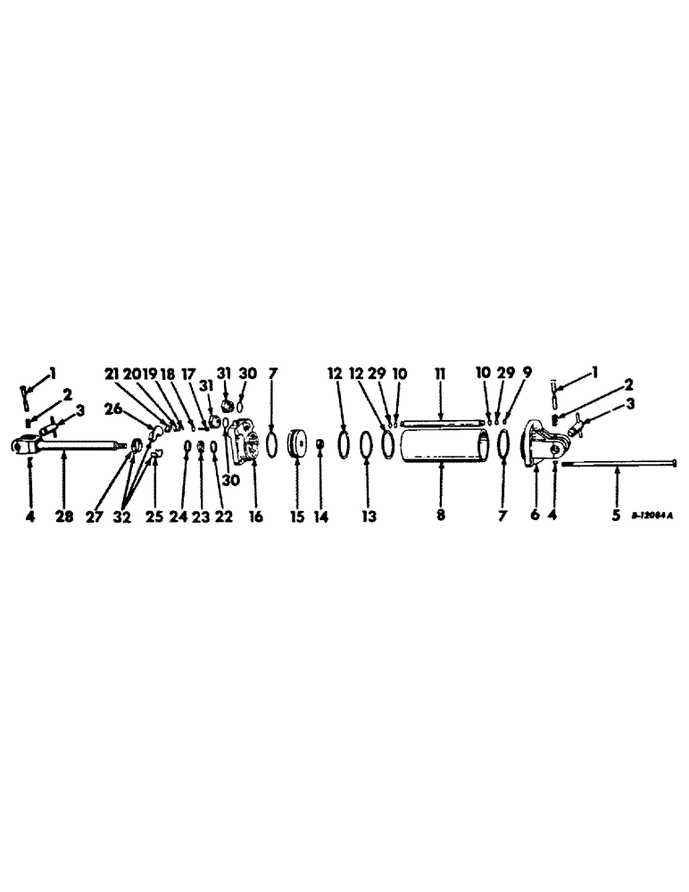 Схема запчастей Case IH 211 - (E-28) - HYDRAULIC CYLINDER, DOUBLE ACTION, 3-1/2 IN. X 8 IN. 