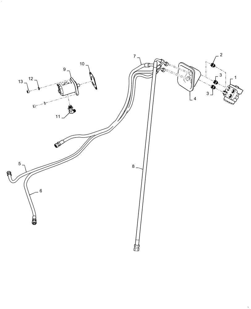 Схема запчастей Case IH FARMALL 55C - (41.216.010) - STEERING CYLINDER HYD. LINE, MECHANICAL TRANSMISSION (41) - STEERING