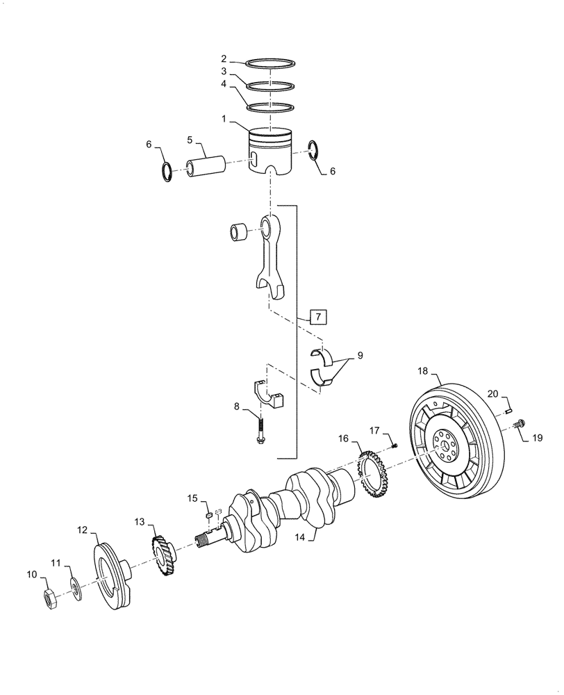 Схема запчастей Case IH FARMALL 55C - (10.103.010) - CRANKSHAFT (10) - ENGINE