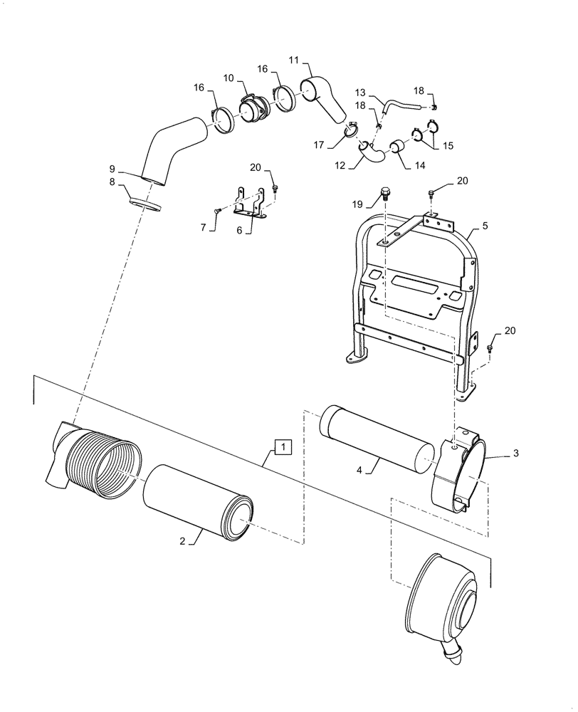 Схема запчастей Case IH FARMALL 55C - (10.202.010) - AIR CLEANER (10) - ENGINE