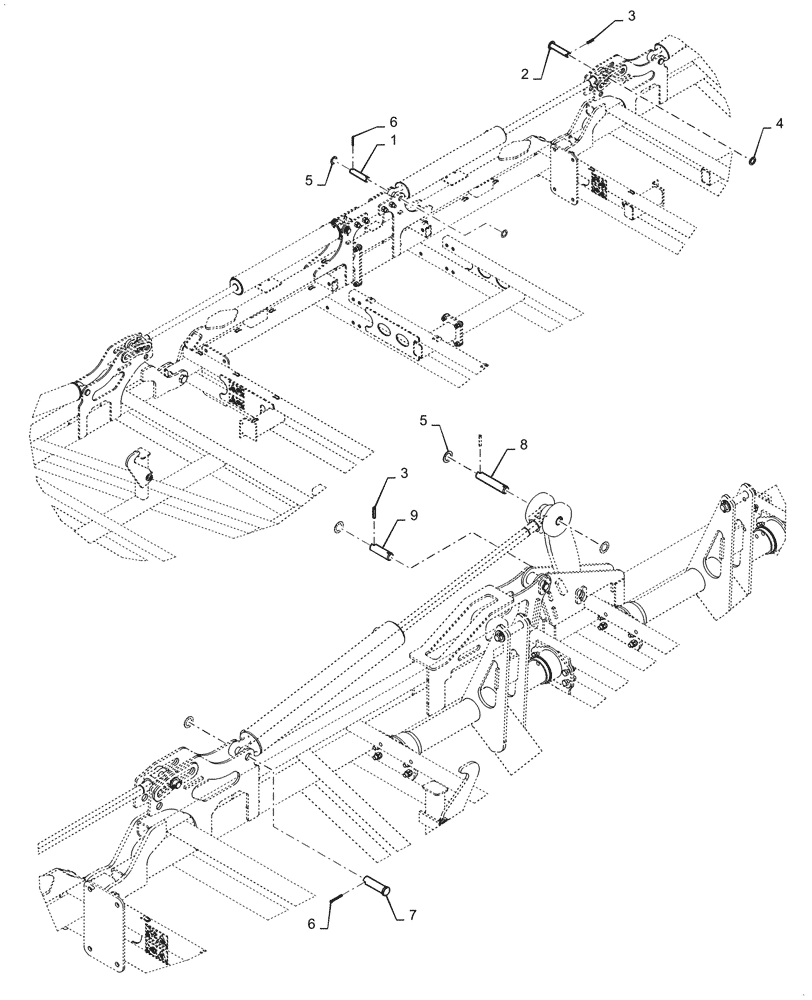 Схема запчастей Case IH TM255 - (35.100.026[01]) - PINS HYDRAULIC FOLD 46 FOOT (35) - HYDRAULIC SYSTEMS