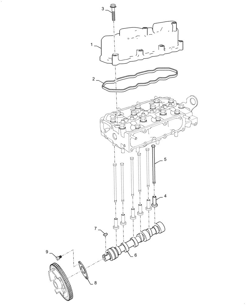 Схема запчастей Case IH FARMALL 55C - (10.106.020) - ROCKER COVER & CAMSHAFT (10) - ENGINE