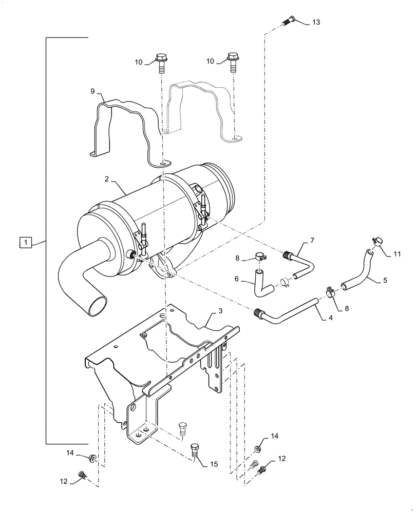 Схема запчастей Case IH FARMALL 55C - (10.254.030) - MUFFLER (10) - ENGINE