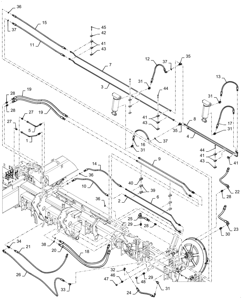 Схема запчастей Case IH 2150 - (35.100.BI[20]) - HYDRAULICS WHEELS RIGHT SECTION 24 ROW (35) - HYDRAULIC SYSTEMS