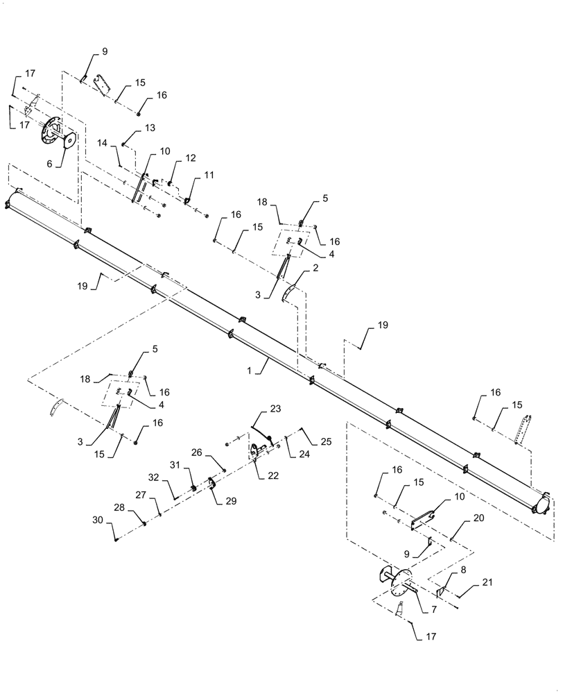 Схема запчастей Case IH 3152 - (60.101.01[06]) - REEL ASSY, 25FT CAM TUBE, ASN YHH051300 (60) - PRODUCT FEEDING