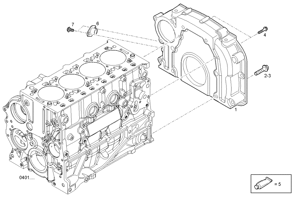 Схема запчастей Case IH F5AE9484G A003 - (0435.034) - FLYWHEEL HOUSING 