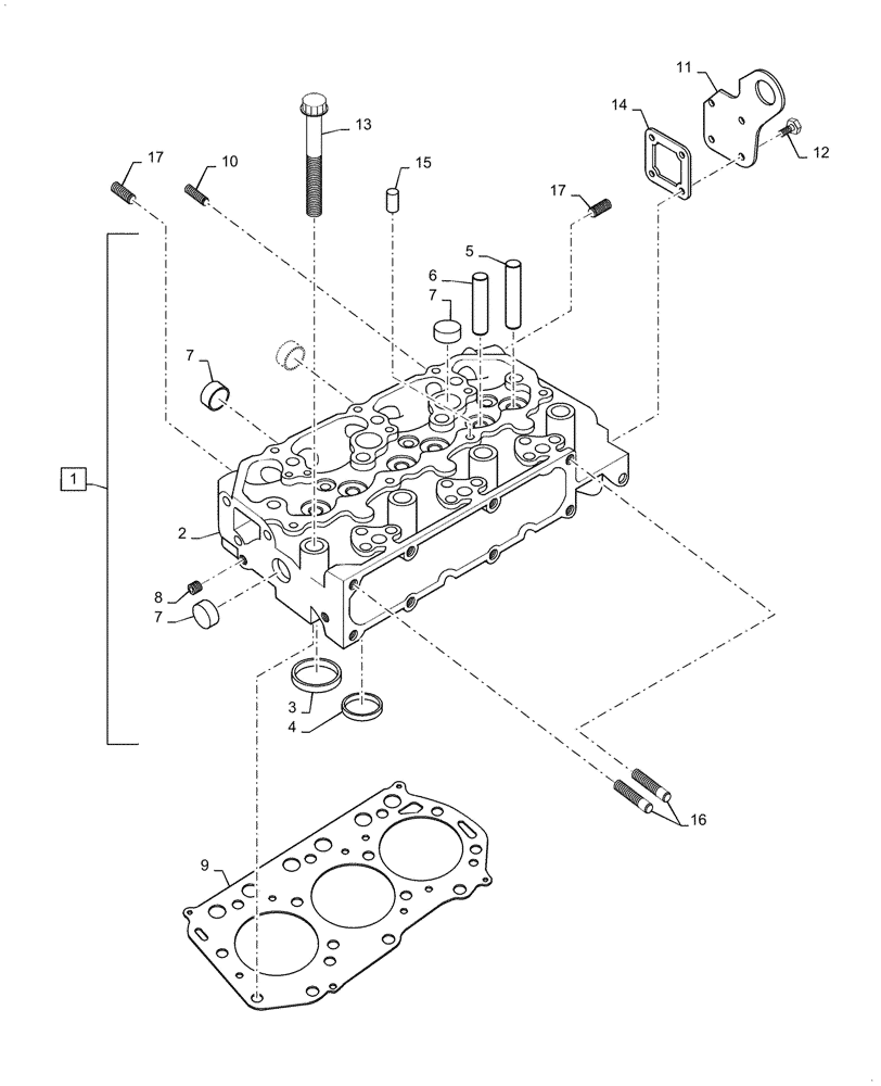 Схема запчастей Case IH FARMALL 55C - (10.101.010) - CYLINDER HEAD (10) - ENGINE