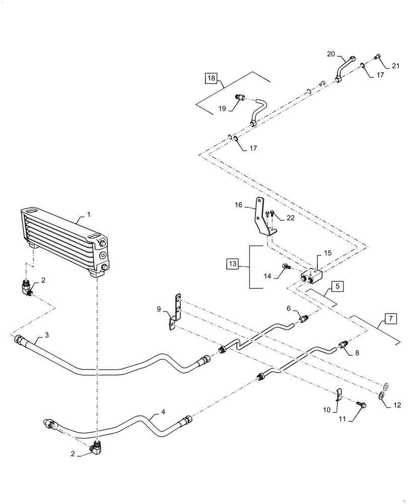 Схема запчастей Case IH FARMALL 55C - (21.109.020) - OIL COOLER, MECHANICAL TRANSMISSION (21) - TRANSMISSION