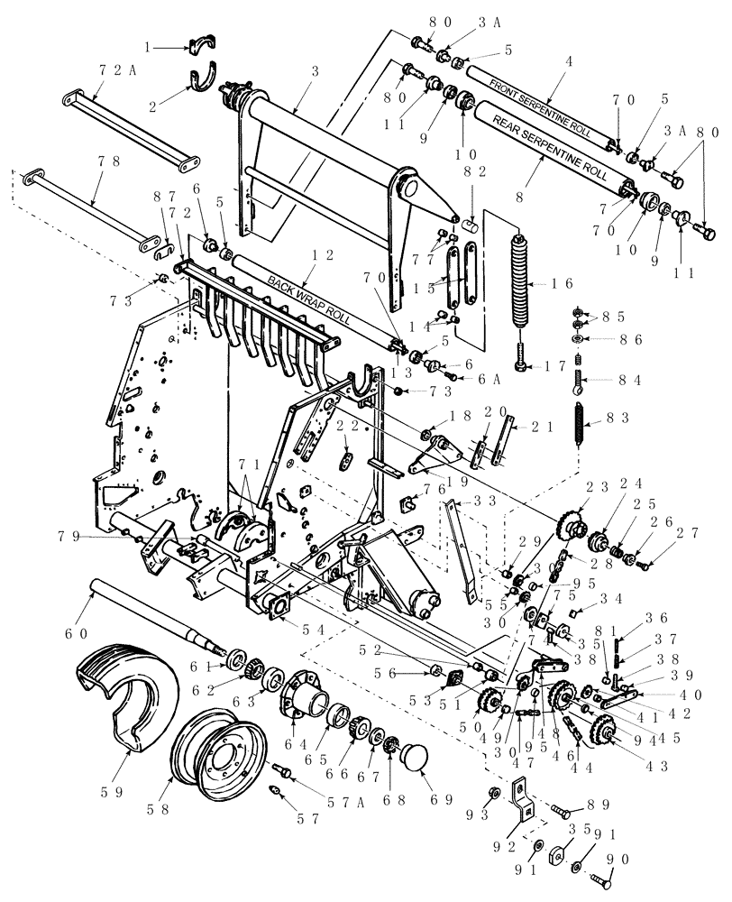 Схема запчастей Case IH RBX561 - (001) - MAIN FRAME (39) - FRAMES AND BALLASTING