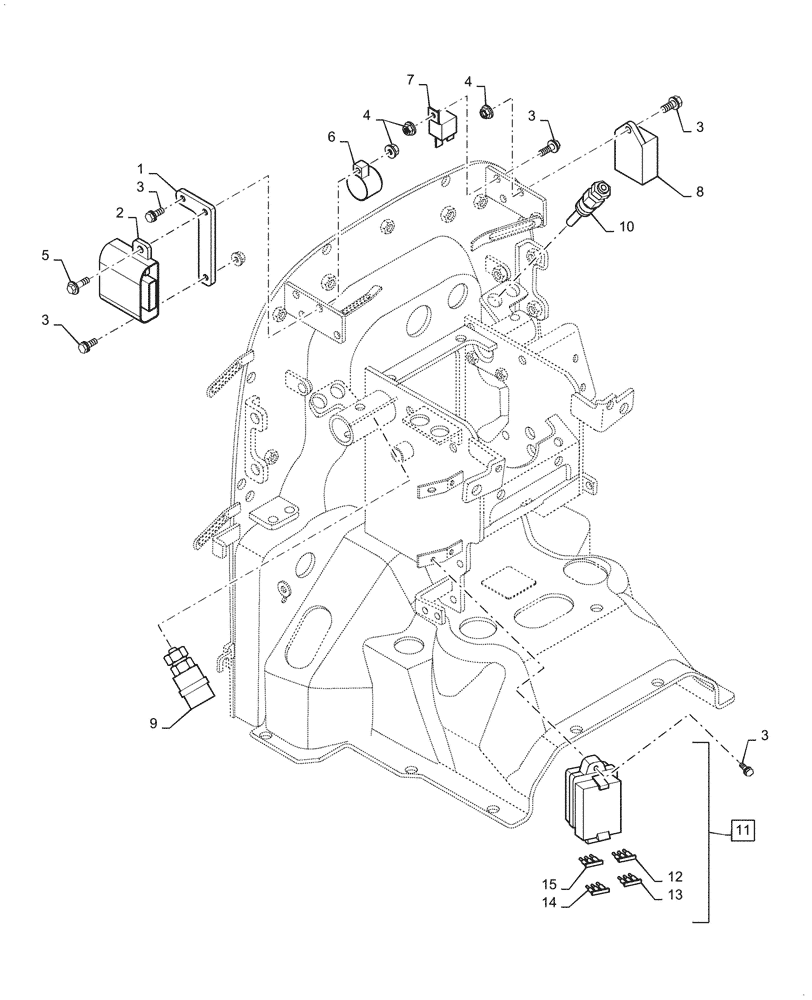 Схема запчастей Case IH FARMALL 55C - (55.100.050) - RELAY, FUSE BOX, MECHANICAL TRANSMISSION (55) - ELECTRICAL SYSTEMS