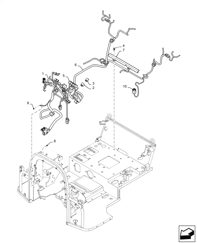 Схема запчастей Case IH FARMALL 55C - (55.100.010) - WIRE HARNESS, ROPS (55) - ELECTRICAL SYSTEMS