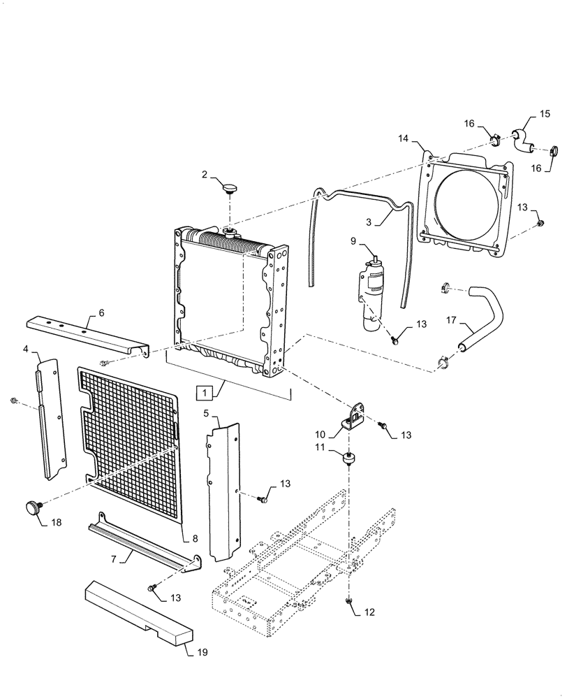 Схема запчастей Case IH FARMALL 55C - (10.400.010) - RADIATOR & RELATED PARTS (10) - ENGINE