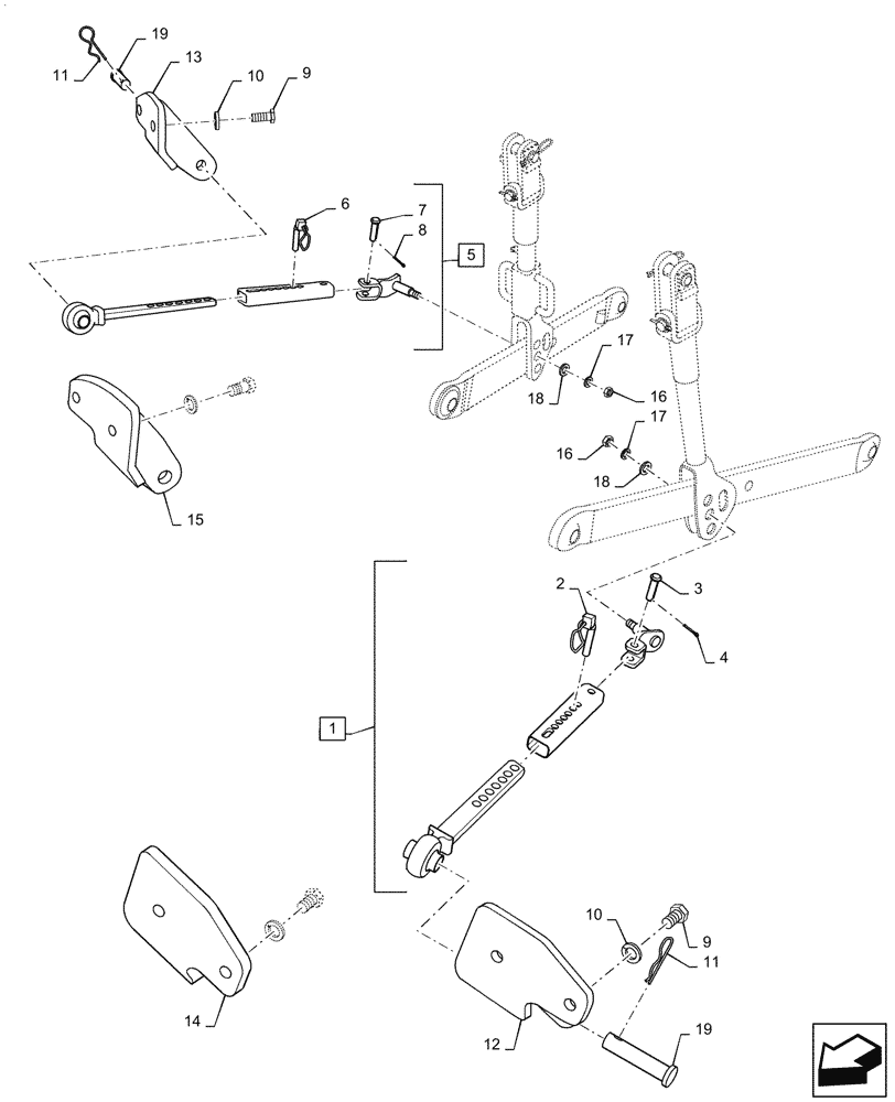 Схема запчастей Case IH FARMALL 55C - (37.100.030) - DRAWBAR, LINK, BALL TYPE (37) - HITCHES, DRAWBARS & IMPLEMENT COUPLINGS