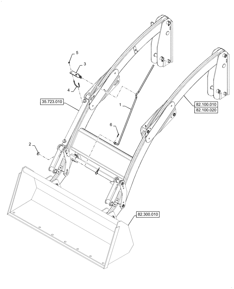 Схема запчастей Case IH L360A - (82.101.010) - BUCKET LEVEL INDICATOR (82) - FRONT LOADER & BUCKET