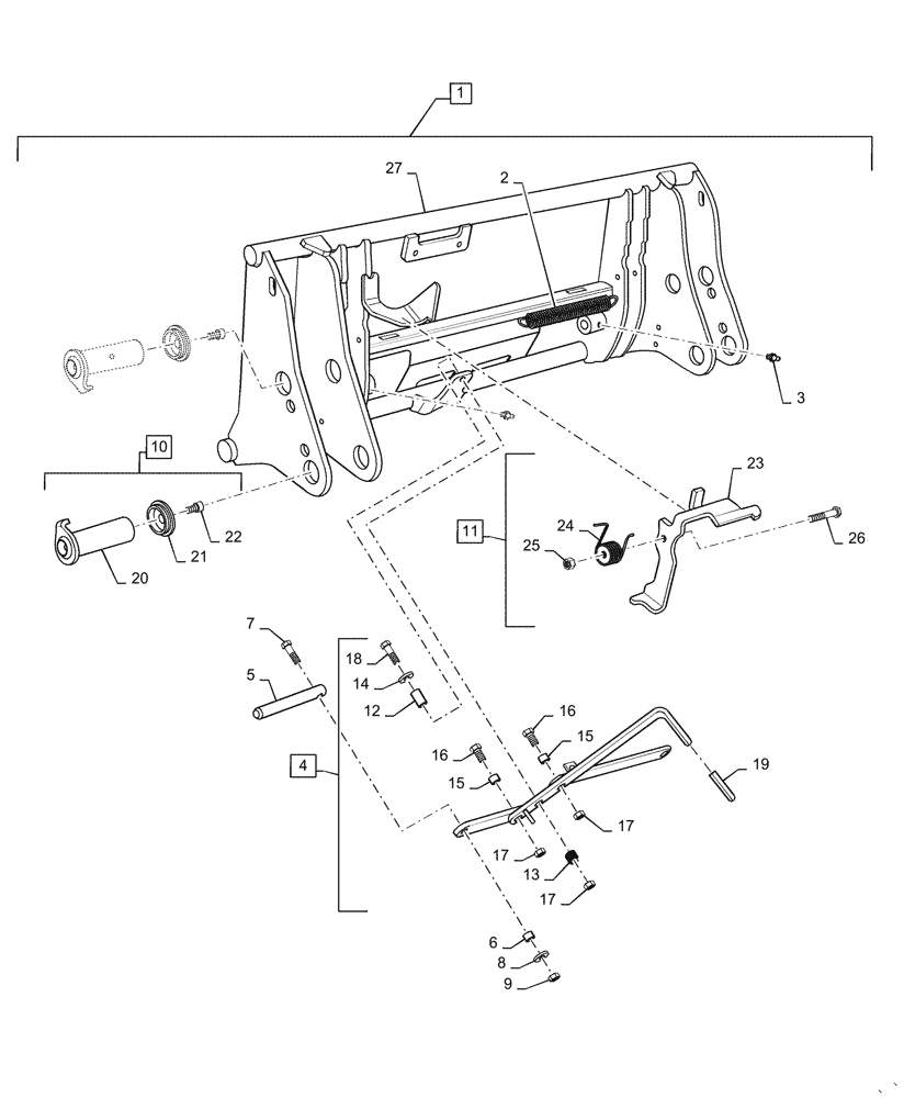 Схема запчастей Case IH LX740 - (82.102.010) - TOOL CARRIER, EU STYLE (82) - FRONT LOADER & BUCKET