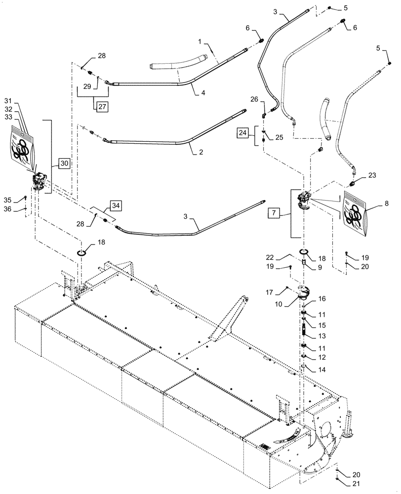 Схема запчастей Case IH RD193 - (35.910.01[02]) - HYDRAULIC SYSTEM, ASN YGG627001 (35) - HYDRAULIC SYSTEMS