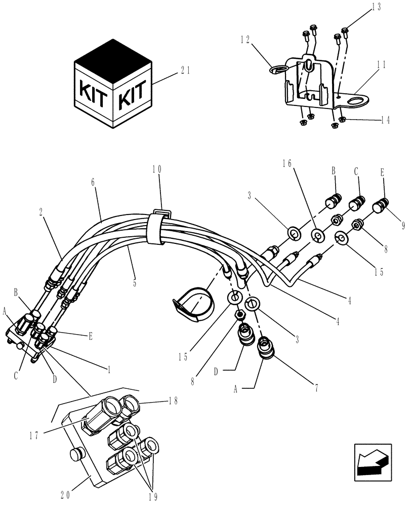 Схема запчастей Case IH 2388 - (08-38) - COMBINE HEADER ADAPTER, HOSES AND COUPLINGS (07) - HYDRAULICS