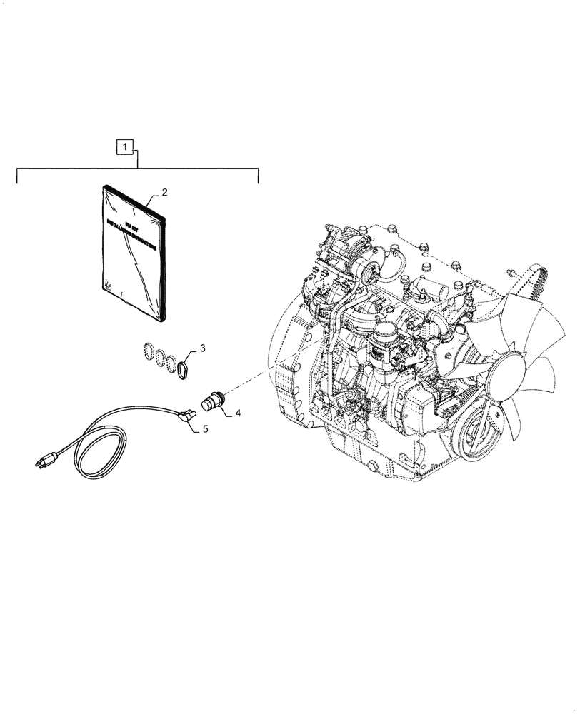 Схема запчастей Case IH FARMALL 55C - (55.202.AE[01]) - ENGINE, BLOCK HEATER (55) - ELECTRICAL SYSTEMS