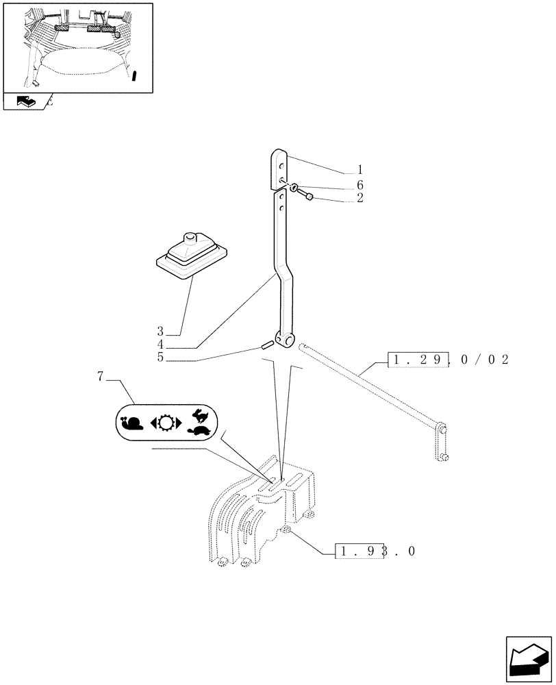 Схема запчастей Case IH FARMALL 85U - (1.96.5/04) - 20X20 POWER SHUTTLE TRANSMISSION WITH CREEPER - CREEPER CONTROL LEVER (10) - OPERATORS PLATFORM/CAB