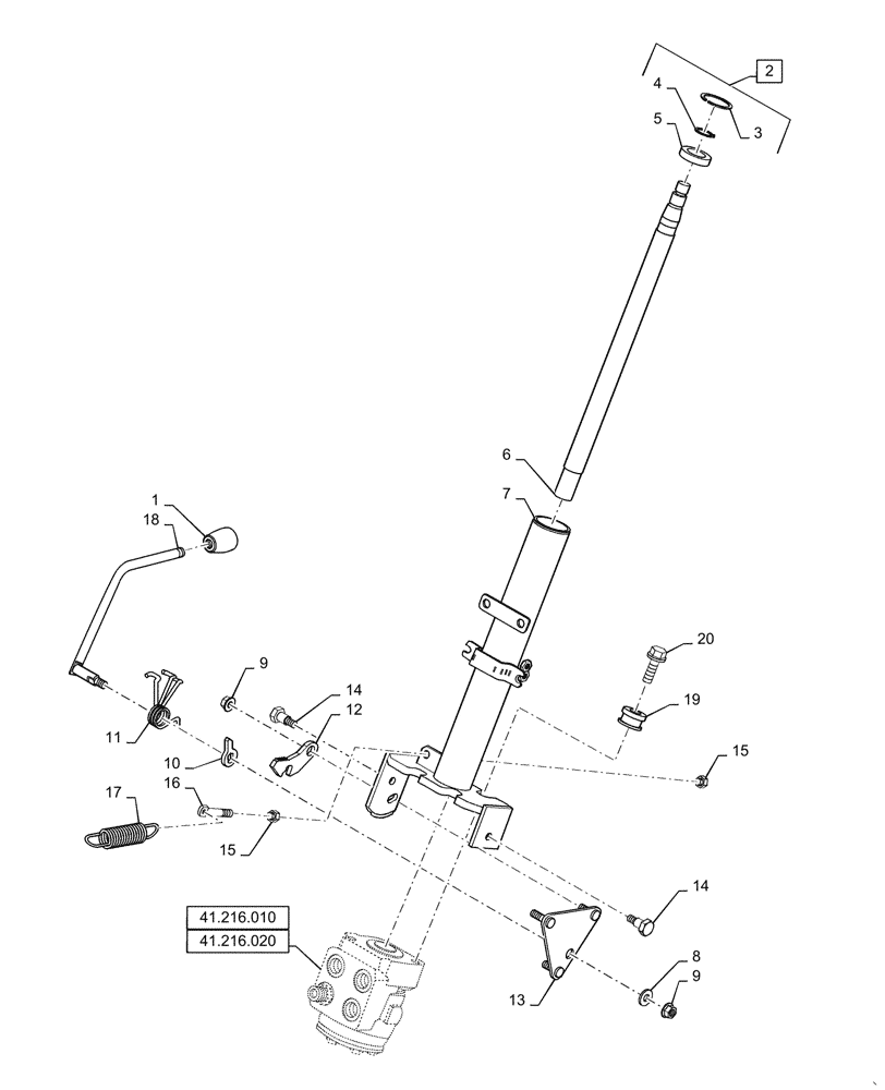 Схема запчастей Case IH FARMALL 55C - (41.101.020) - STEERING COLUMN (41) - STEERING