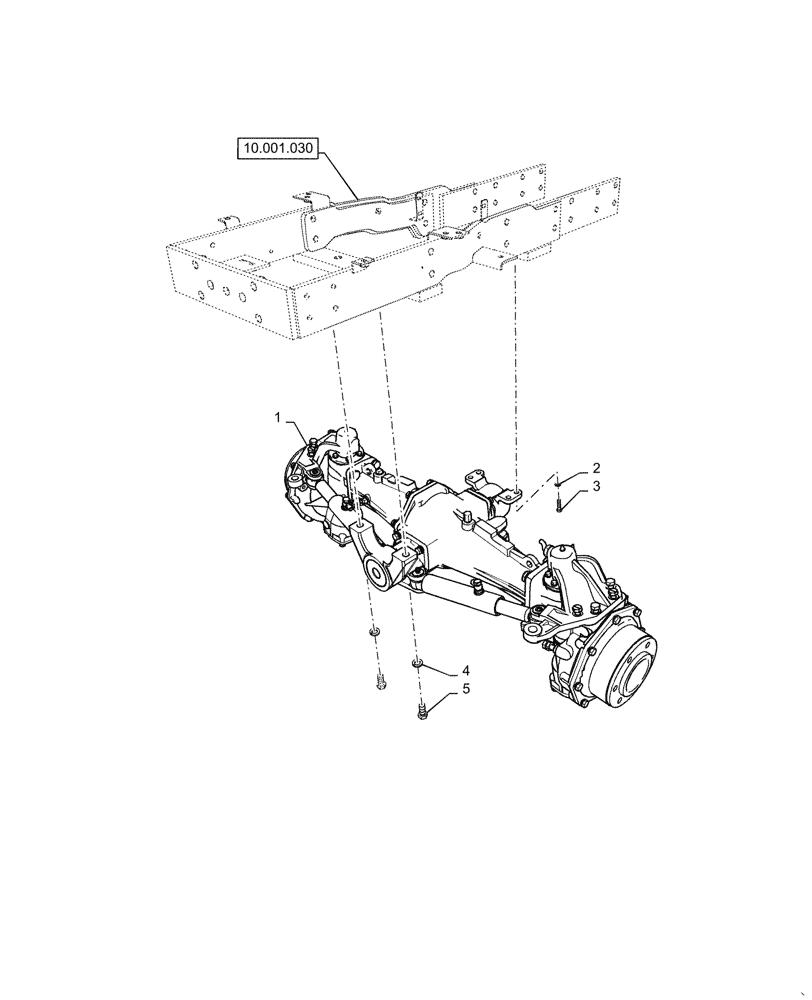 Схема запчастей Case IH FARMALL 55C - (25.100.010) - FRONT AXLE, ASSY (25) - FRONT AXLE SYSTEM