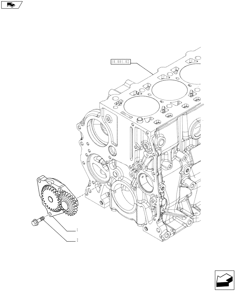 Схема запчастей Case IH F5AE9454J A002 - (10.304.01) - ENGINE OIL PUMP (10) - ENGINE