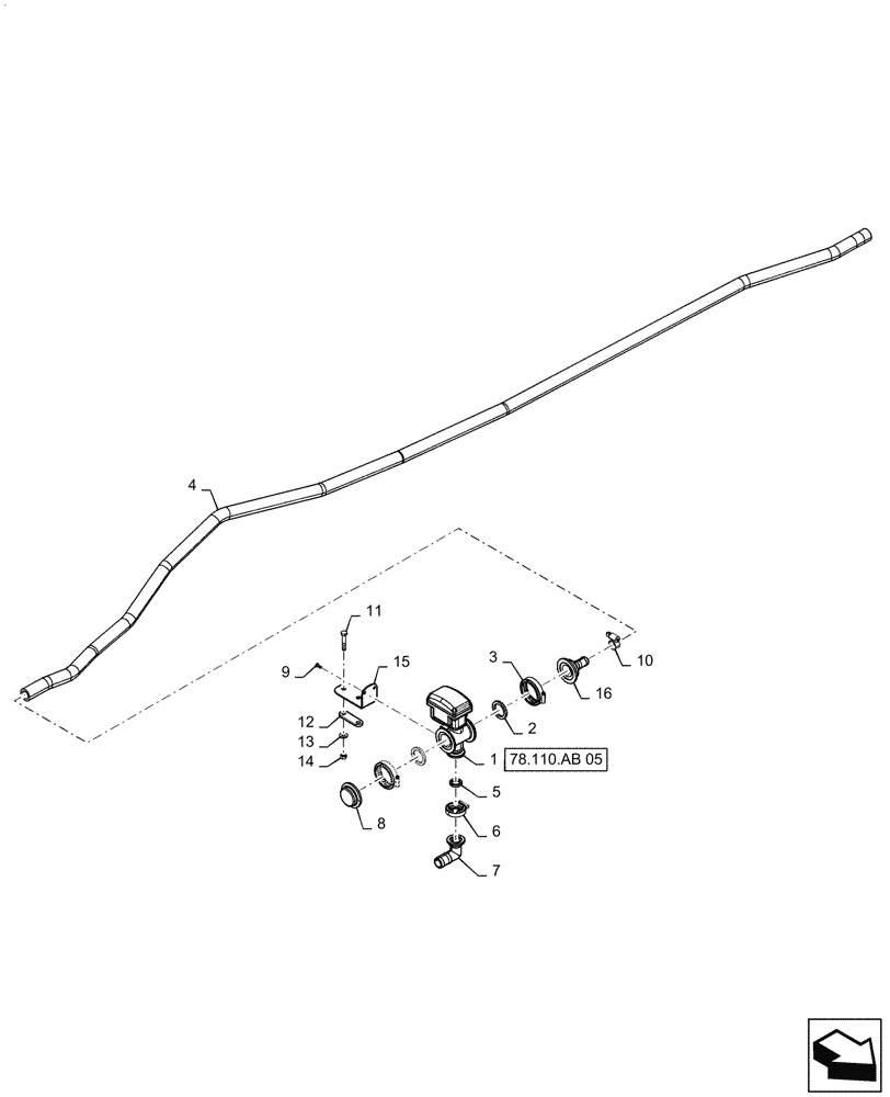 Схема запчастей Case IH PATRIOT 4440 - (78.110.AL[12.1]) - 120, 7 SECTION, LO-FLOW, OUTER BOOM PLUMBING, LH / RH, BSN YGT044001 (78) - SPRAYING