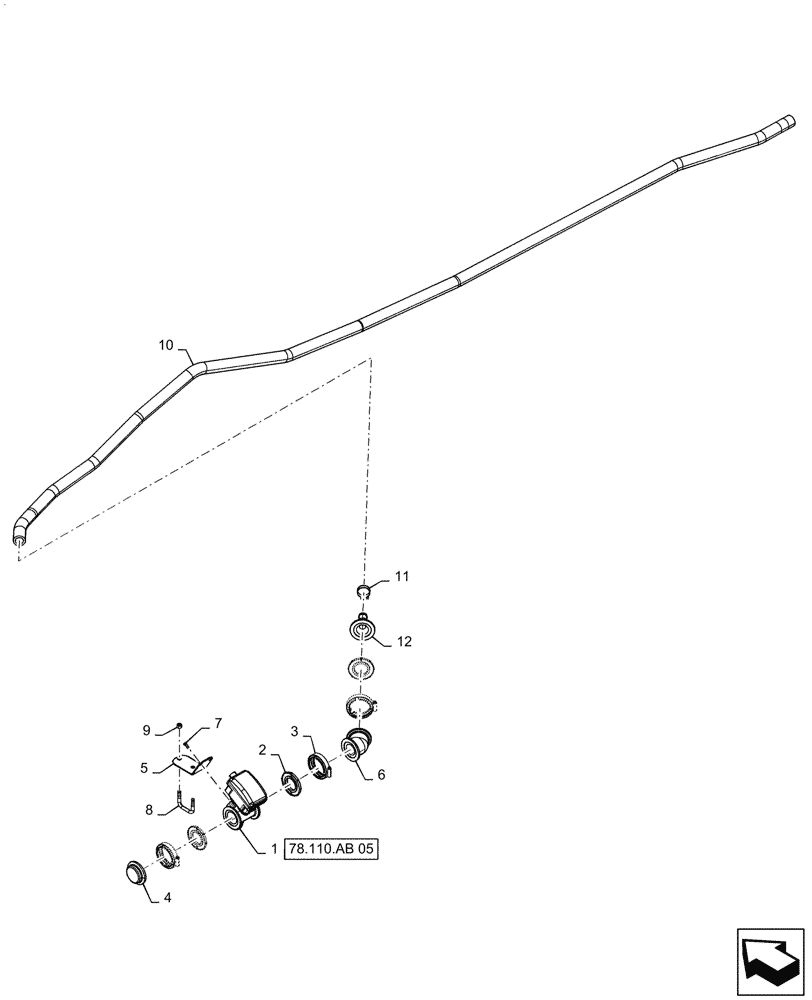 Схема запчастей Case IH PATRIOT 4440 - (78.110.AL[12.2]) - 120, 7 SECTION, LO-FLOW, OUTER BOOM PLUMBING, LH / RH, ASN YGT044000 (78) - SPRAYING