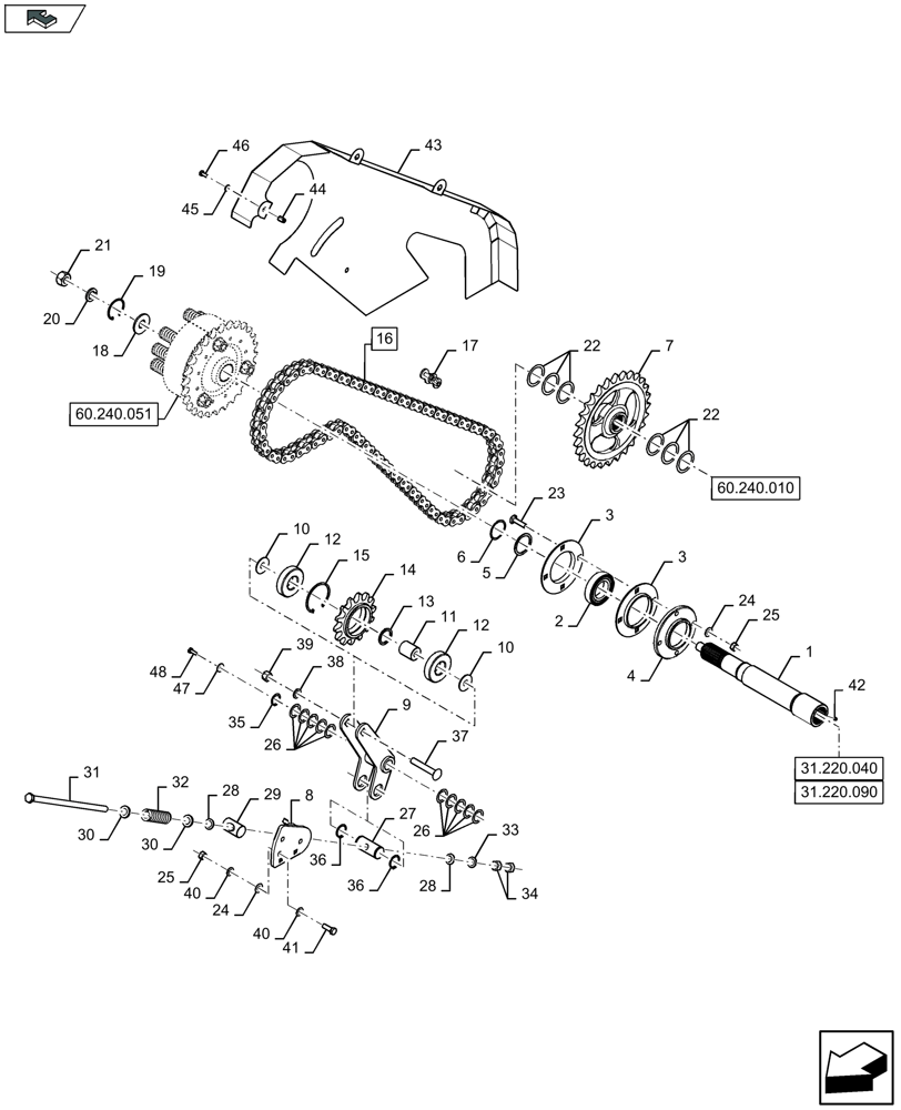 Схема запчастей Case IH LB424S - (60.240.045) - PACKER DRIVE - F151159 (60) - PRODUCT FEEDING