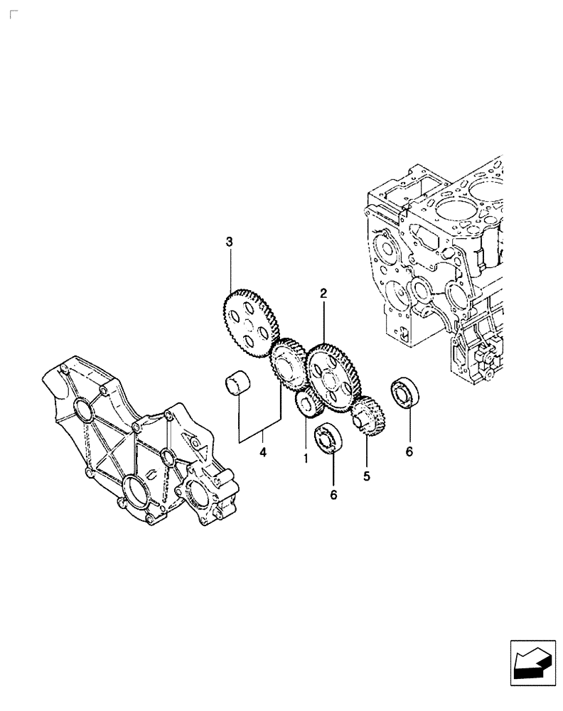 Схема запчастей Case IH FARMALL 35B - (10.106.05) - TIMING GEARS (10) - ENGINE