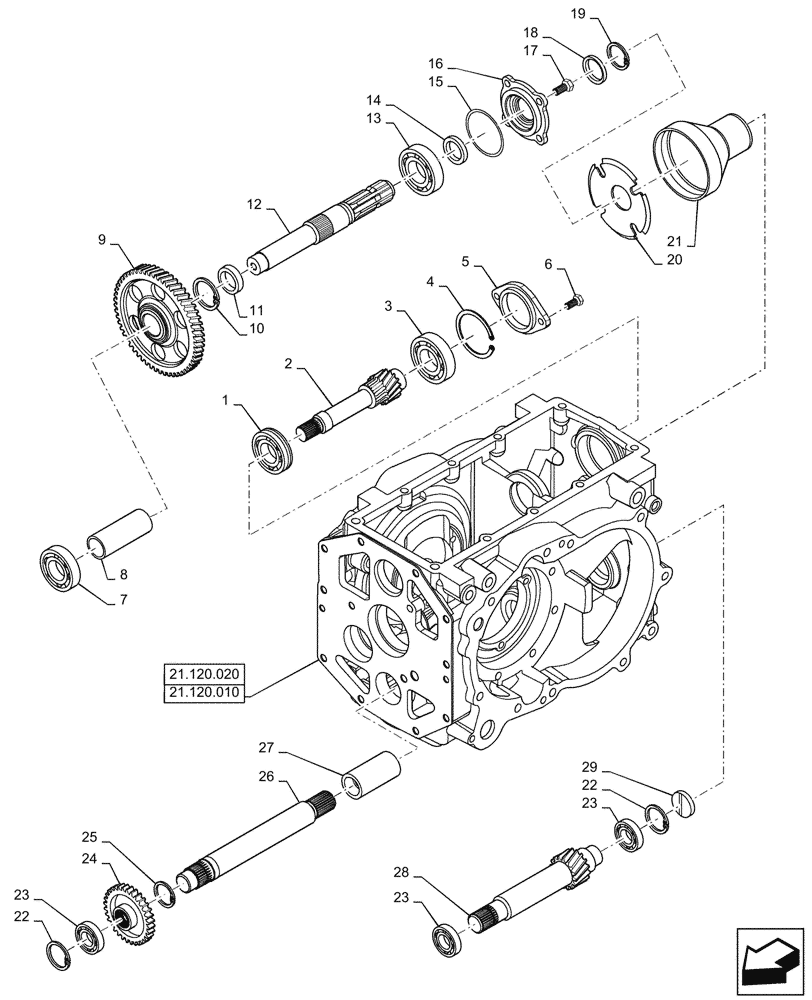 Схема запчастей Case IH FARMALL 55C - (31.201.010) - PTO, GEAR & DRIVE SHAFT (31) - IMPLEMENT POWER TAKE OFF